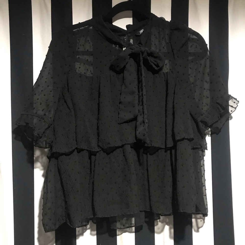 Zara Sheer Polka Dot layered Blouse